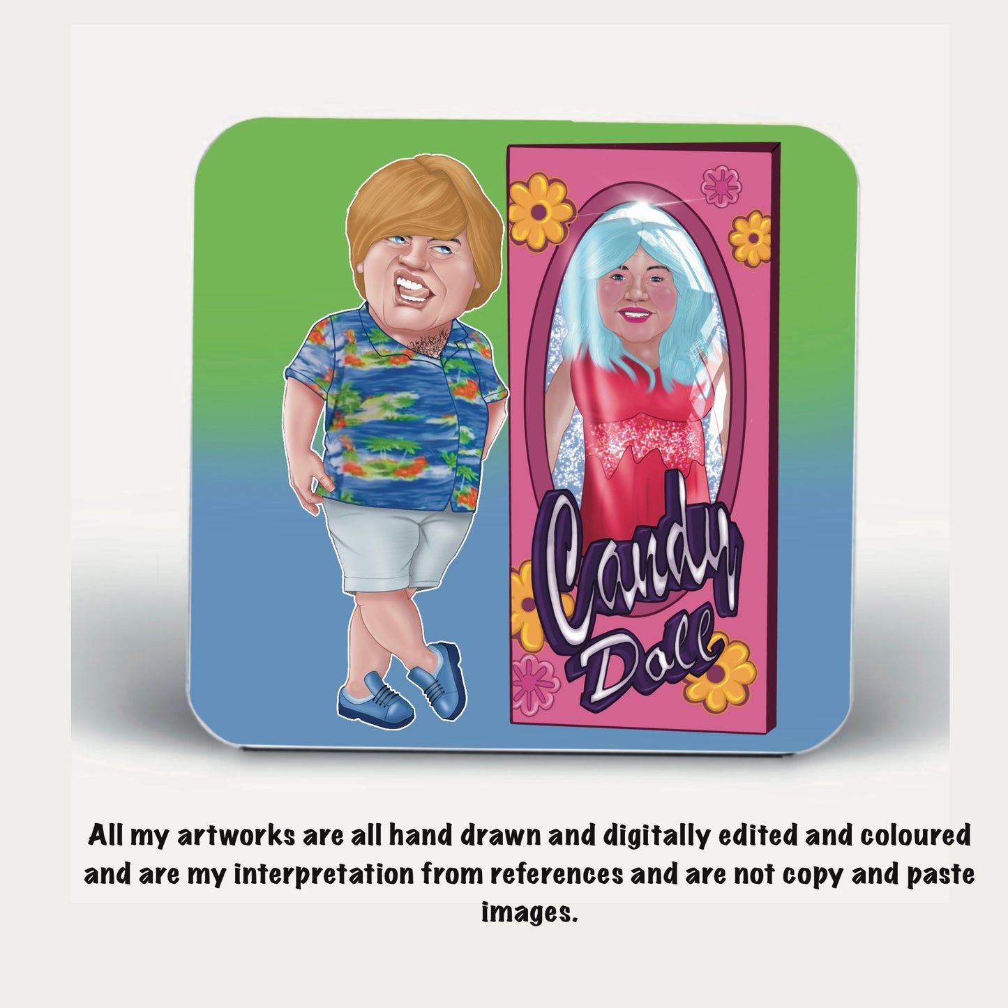 Mrs Browns Boys Coasters Dermot and Buster Ken and Barbie