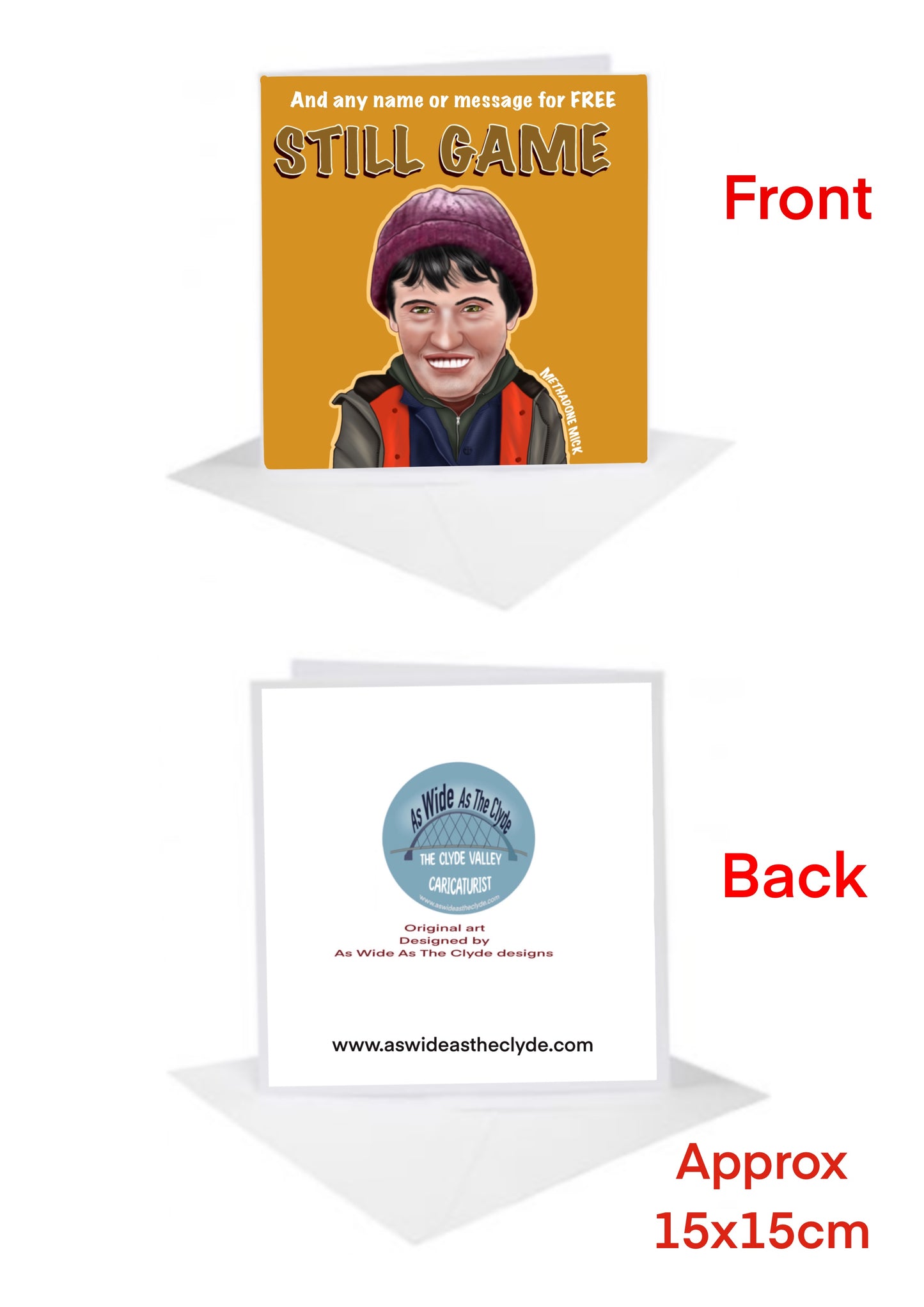 Still Game Methadone Mick Cards-Cards add a name for FREE