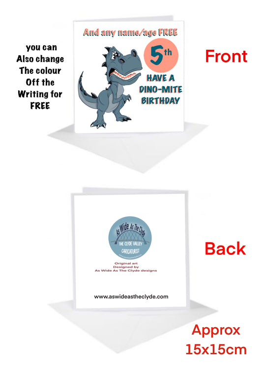 Age Birthday Cards-Cards Add name and Age for FREE #dinomite #cartoons