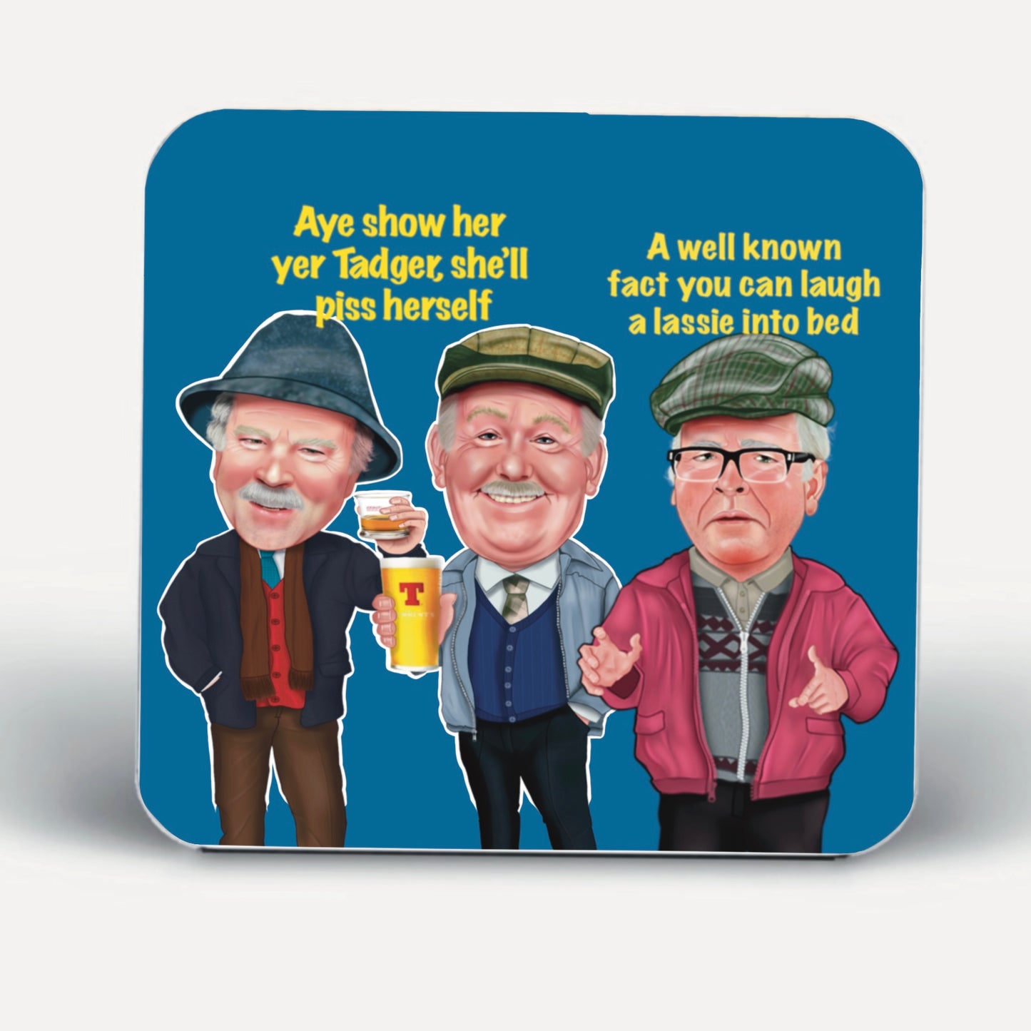 NEW line of 4 x Coasters-Coasters Auld Pals #jackandvictor #winston #boaby #tam stoking fillers