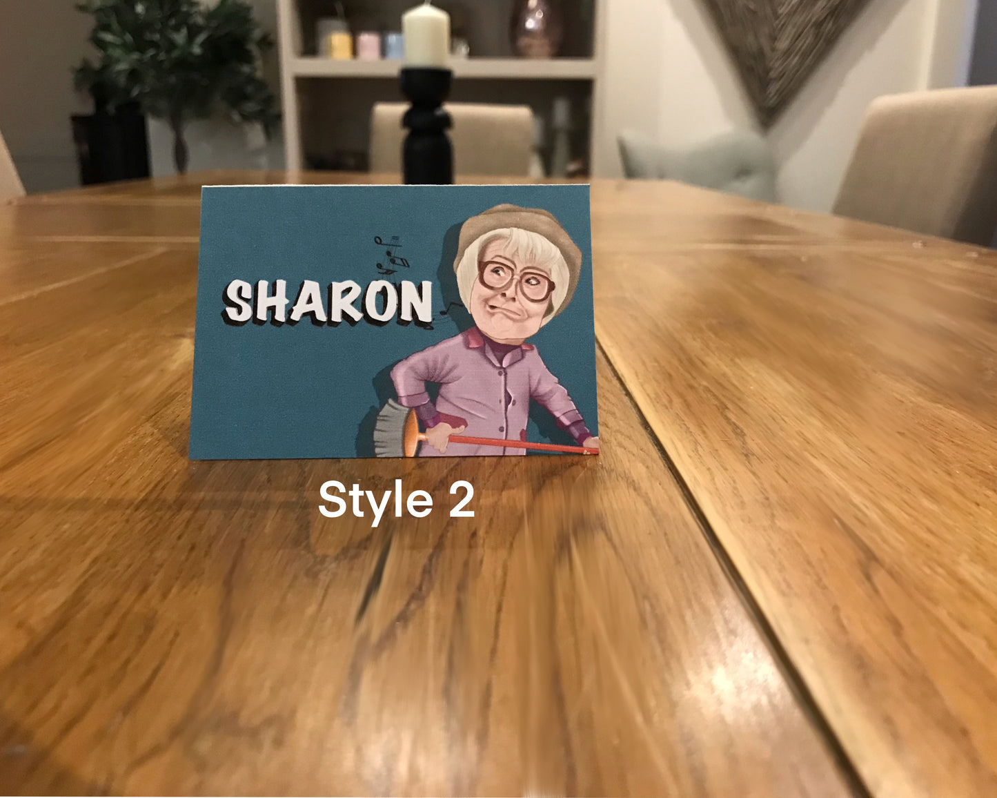 12 x Party And Wedding Table Name Place Settings from the auld pals of Still Game (style 2)