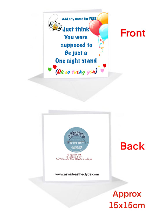 One Night Stand Cards-Cards add name for FREE #FREE #caricatures #xmasgifts