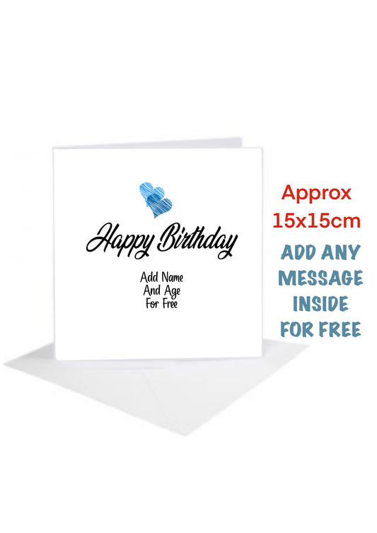 Happy Birthday Cards blue heart add details for FREE