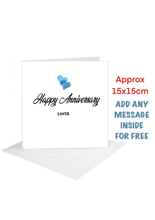 Happy Anniversaary Cards blue heart lover