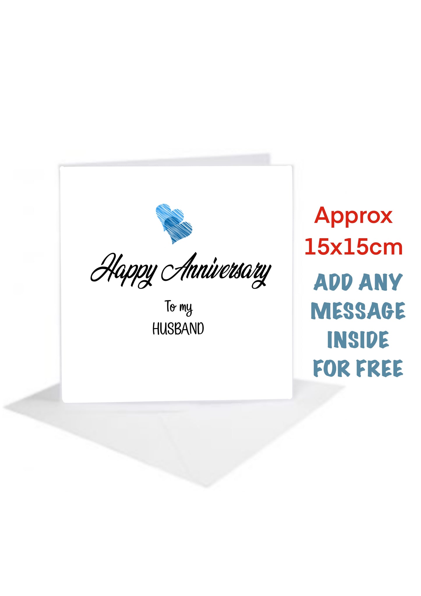 Happy Anniversaary Cards blue heart to my husband