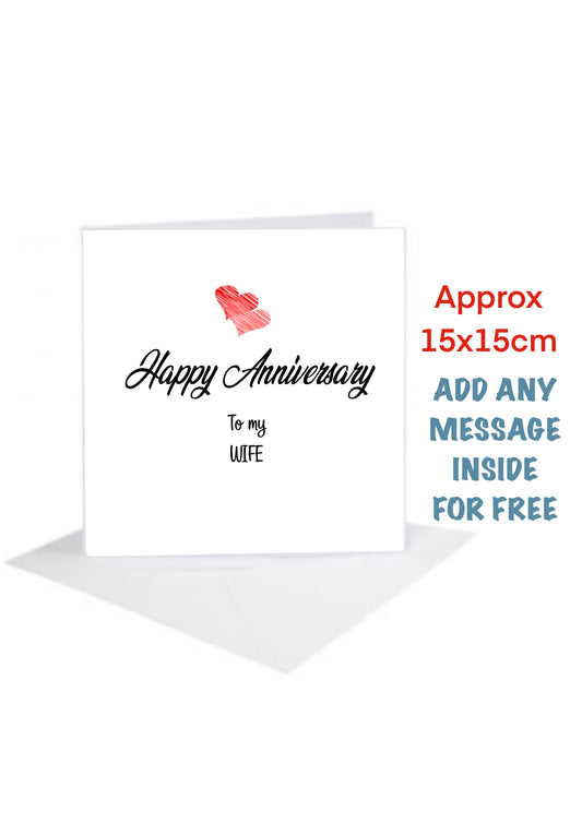 Happy Anniversary Cards red to my wife
