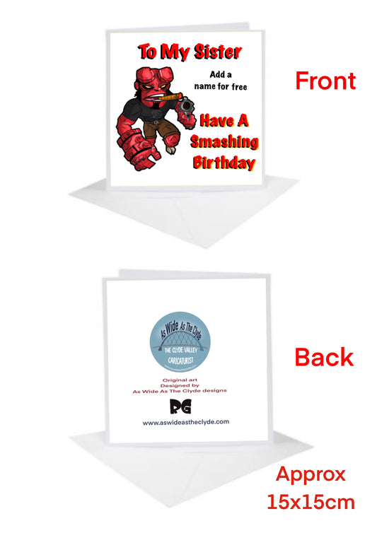 Hellboy Cards-Cards #sister #hellboy add a name for FREE