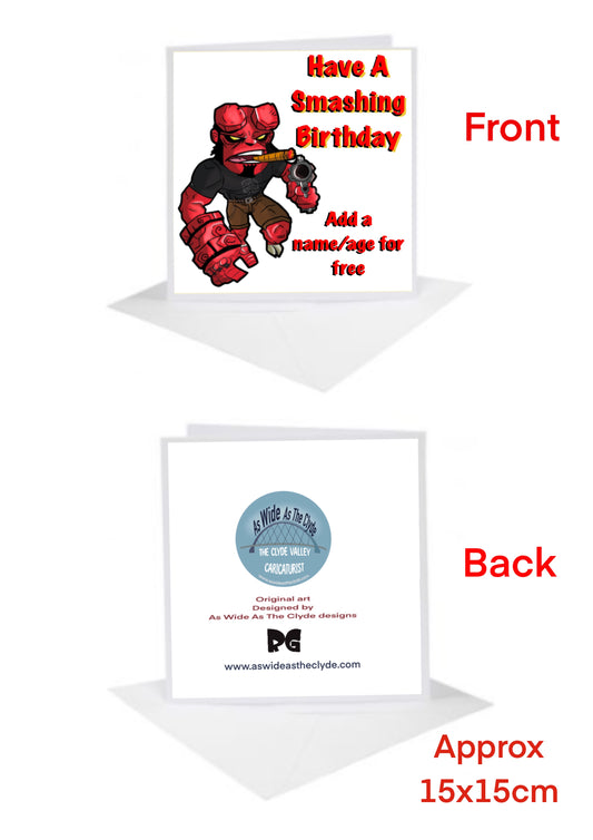 Hellboy Cards-Cards #birthday #hellboy add a name for FREE