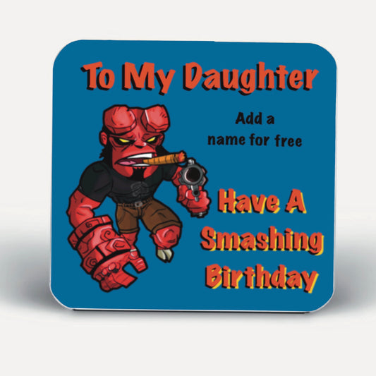 Hellboy Coasters-Coasters #daughters #hellboy add a name for FREE