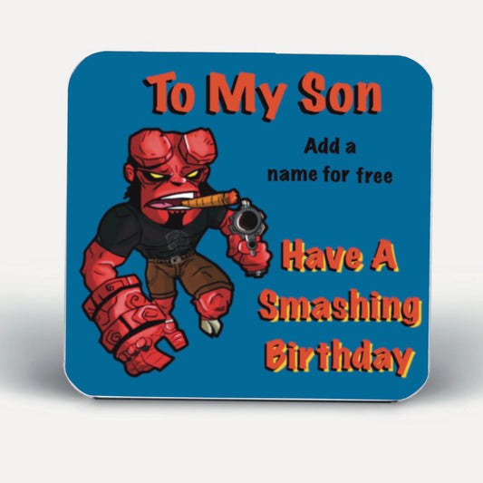 Hellboy Coasters-Coasters #son #birthday add a name for FREE