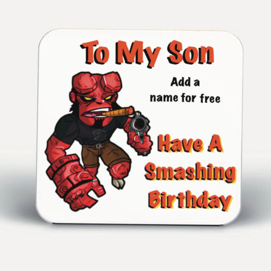 Hellboy Coasters-Coasters #son #birthday #son add name for FREE