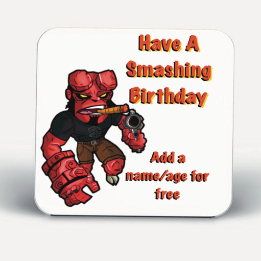 Hellboy Coasters-Coasters #birthday #caricatures add a name for FREE