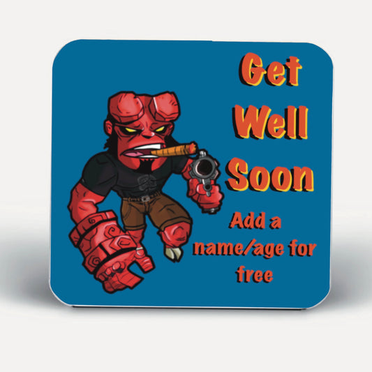 Hellboy Coasters-Coasters get well soon #caricatures add a name for FREE