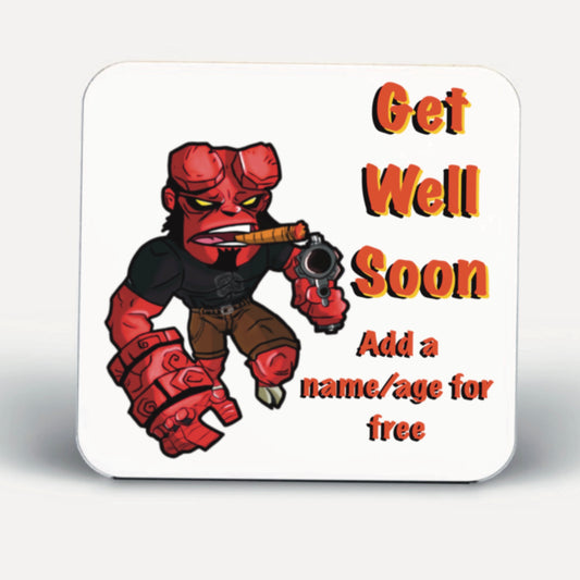 Hellboy Coasters-Coasters get well soon #hellboy add a name for FREE