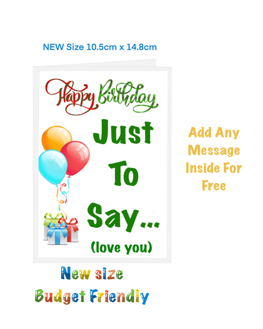 New size Happy Birthday Cards. Cards on a budget