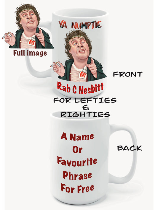Ya Numptie Rab C Nesbitt Mugs-Mugs add name for FREE