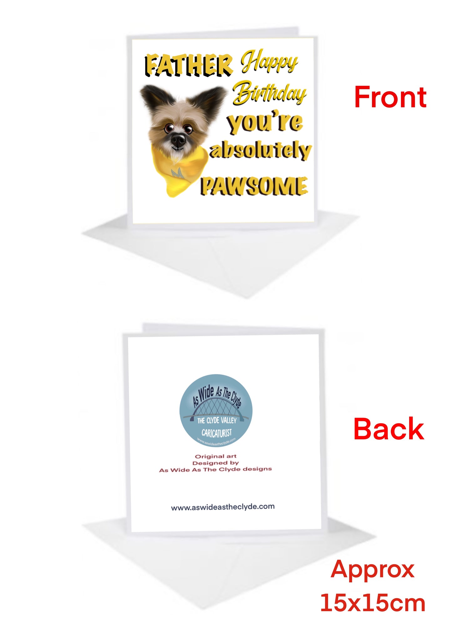 Dad Father Cards-Cards Birthday card from your Dogs-Dogs #shorkie #awatc