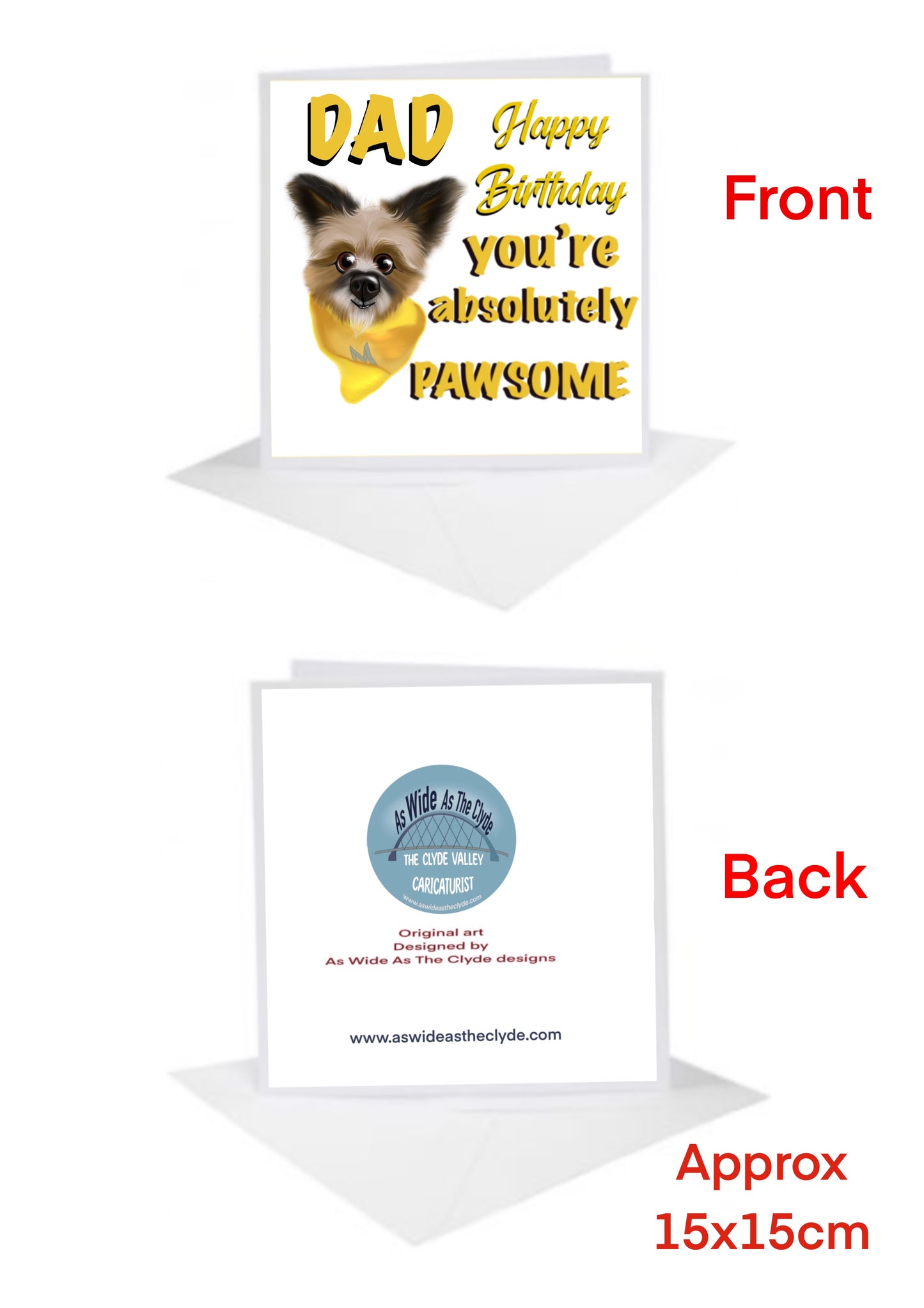 Dad Father Cards-Cards Birthday card from your Dogs-Dogs Pets #awatc