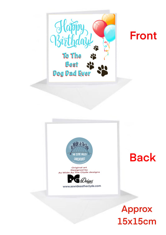 Birthday Cards-Cards from the Dogs Pets to the best Dad Father