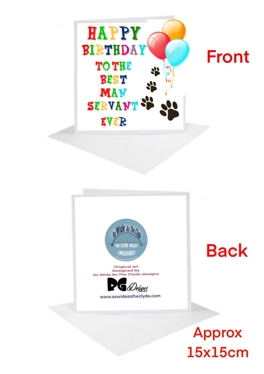 Birthday Dog Cards-Cards best man servant ever Pets-Pets #awatc