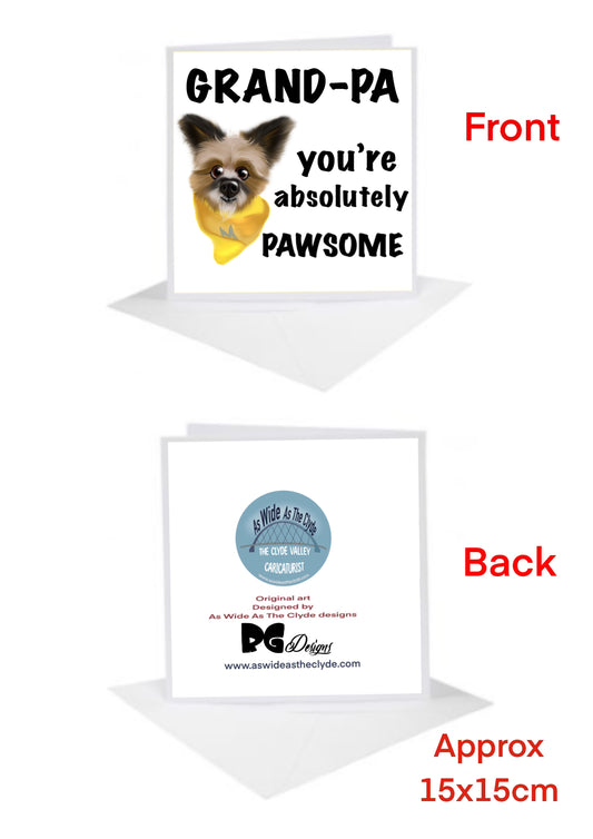 Grandad Papa Cards-Cards pawsome Dogs-Dogs Pets-Pets #awatc