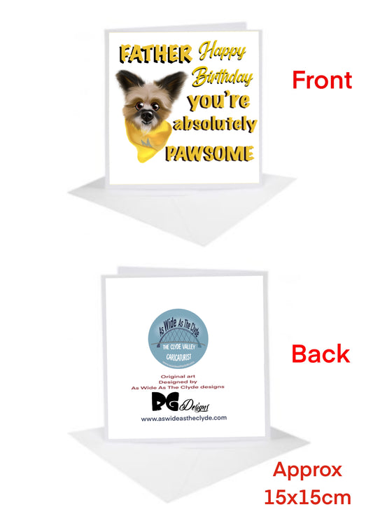 Father birthday Cards-Cards from your Dogs Pets #pawsome