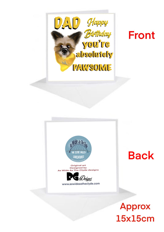 Dad Birthday Cards-Cards from the Dogs Pets Pawsome