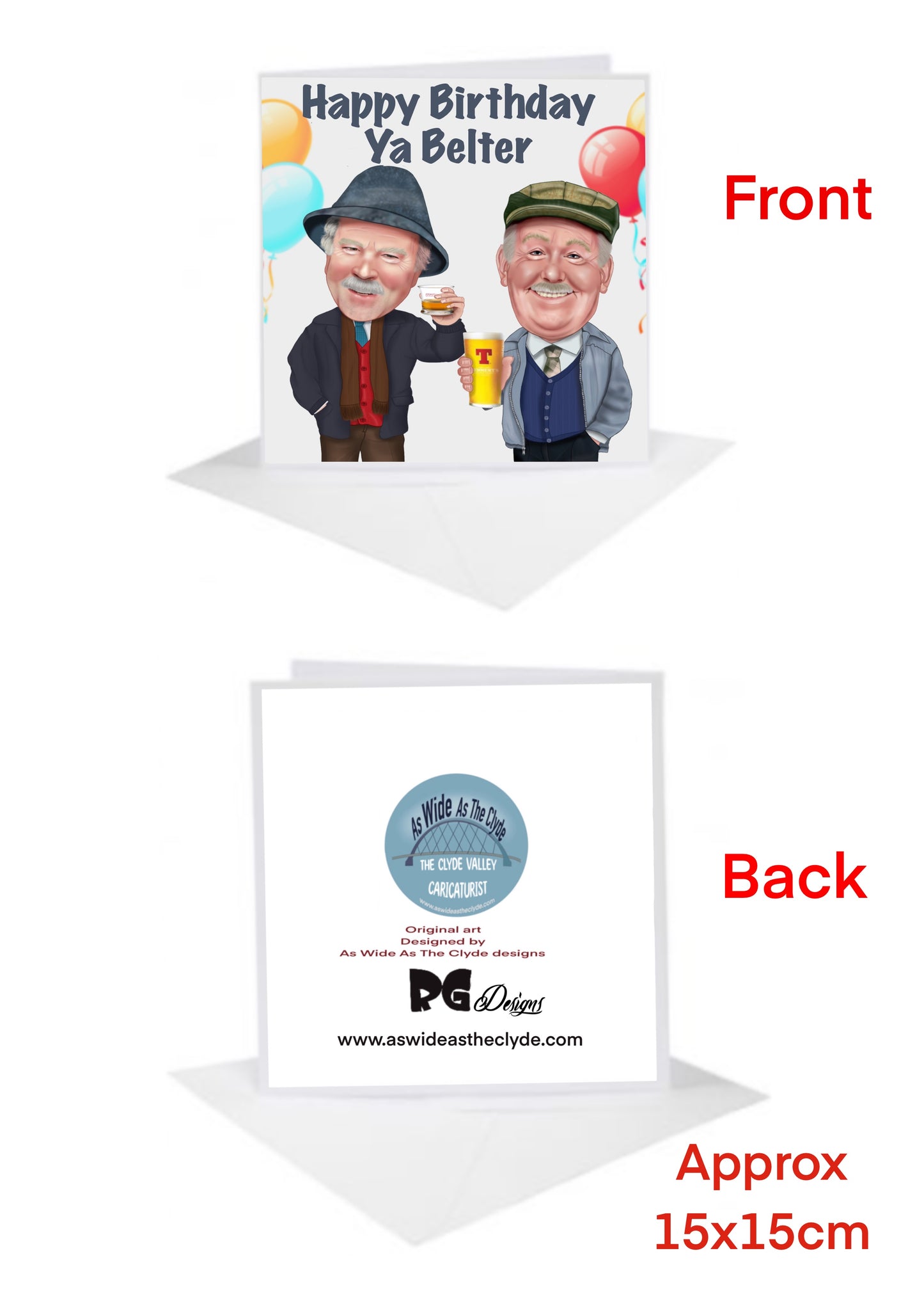 River City Belter Birthday Cards-Cards Auld Pals Glesga Jack And Victor