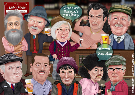 Still Game A4 Prints-Prints all the auld pals together check out boaby’s wee one fantastic price