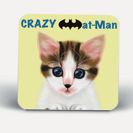 Crazy cat man Coasters-Coasters Pets-Pets