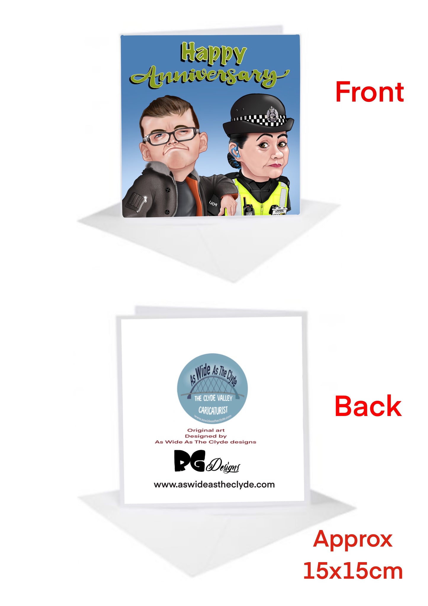 Scot Squad Anniversary Cards-Cards Bobby And Officer Karen