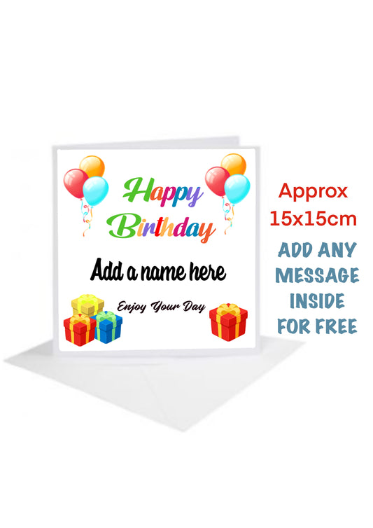 Birthday Cards-Cards add a name and message for Free