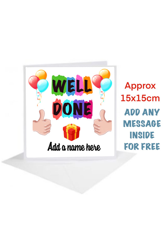 Good Job Well Done Cards-Cards add a name and message for Free