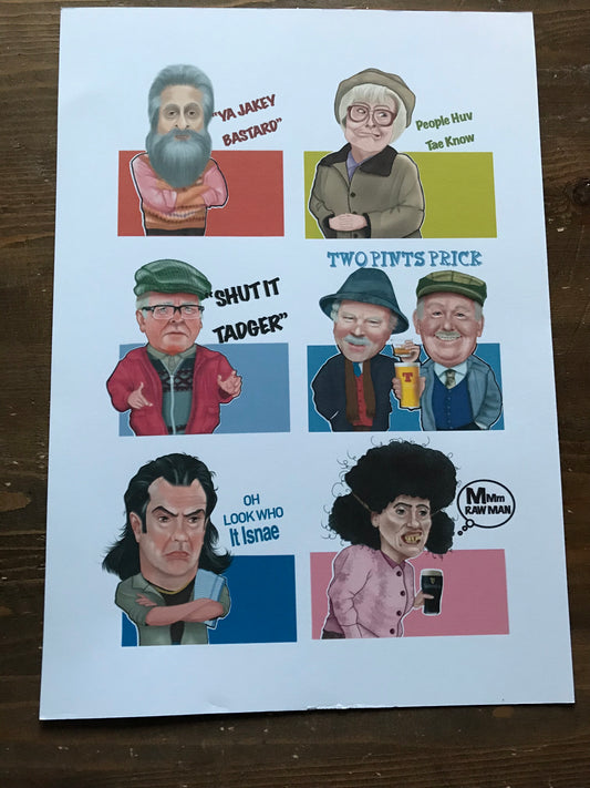 A4 Still Game Prints-Prints Winston Isa Boaby Edith Navid and Jack And Victor Sale Items-Sale Items