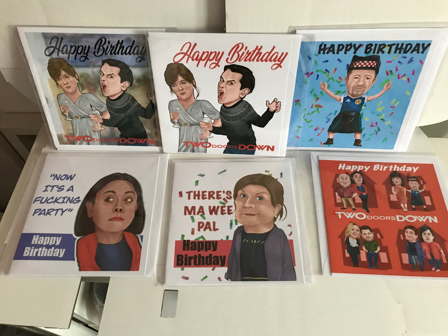 6 x Two Doors Down Birthday Cards-Birthday Cards