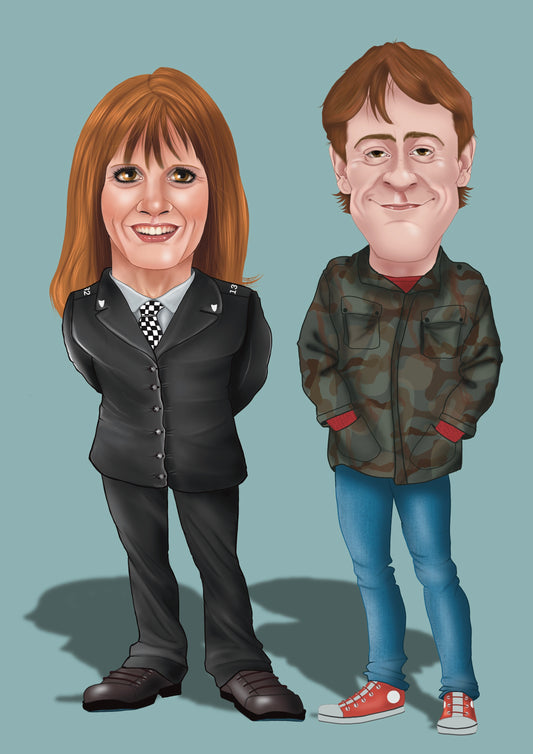 Only Fools And Horses A4 Prints-Prints Rodney & Cassandra The Trotters
