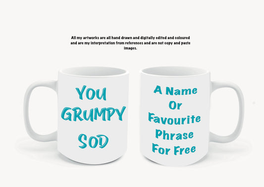 grumpy sod 10oz Mugs add a name personalise for FREE