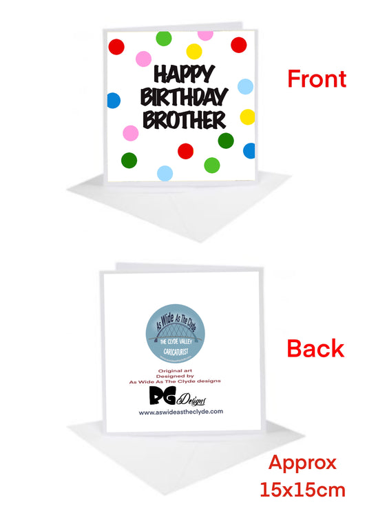 Happy Birthday Brother Cards-Cards polka dot