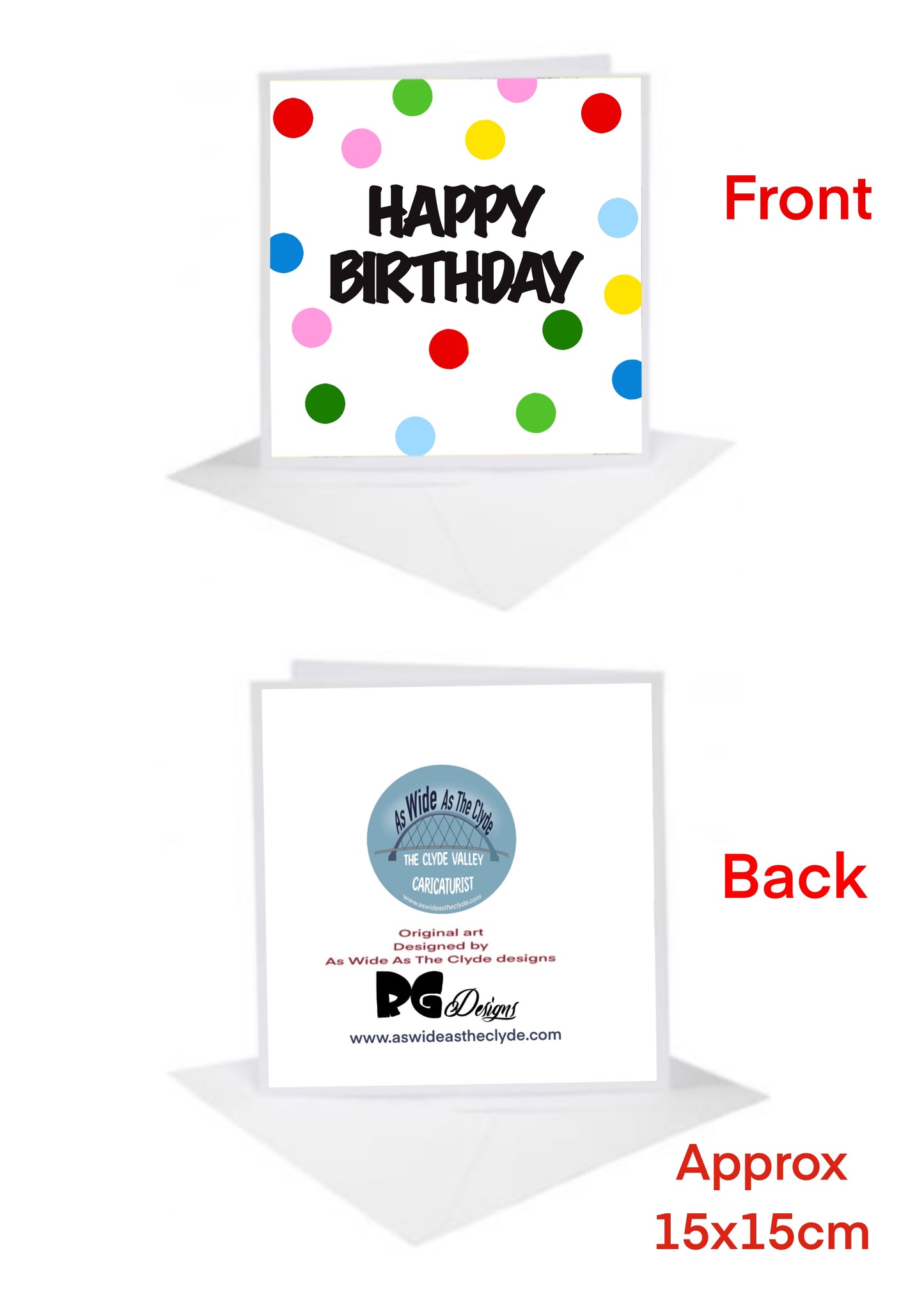 Happy Birthday Cards-Cards polka dot