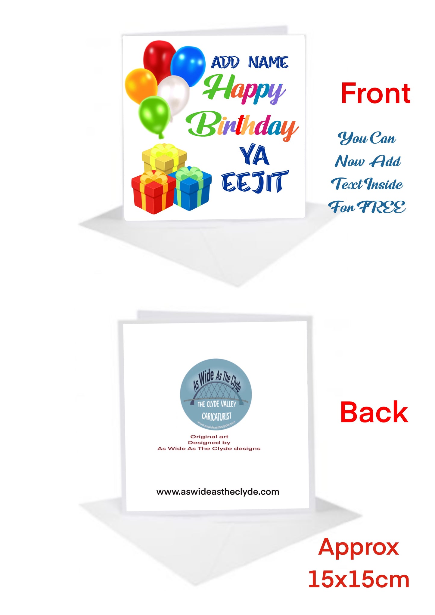 Happy Birthday Cards-Cards ya Eejit add a name for FREE