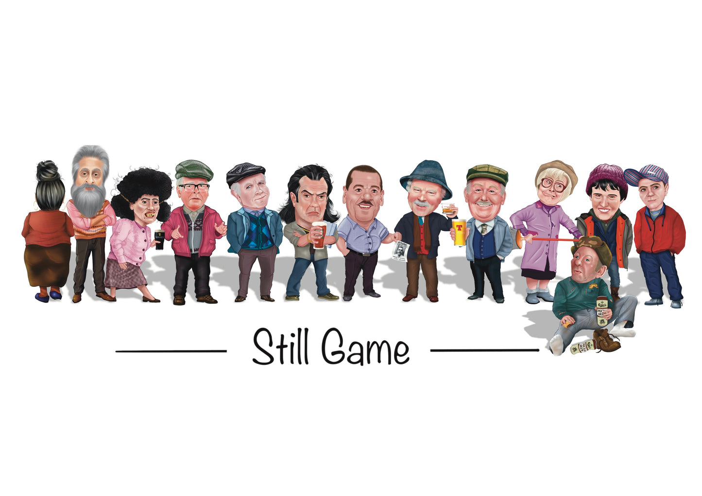 A4 Still Game Prints 13 characters special sale price for October