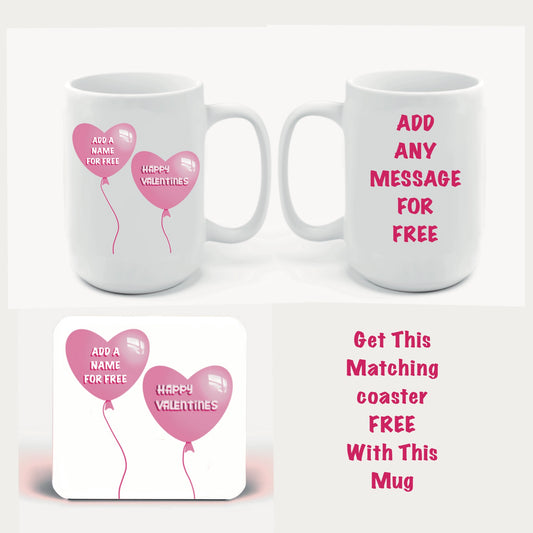 Valentines Mugs-Mugs and get a FREE matching coaster