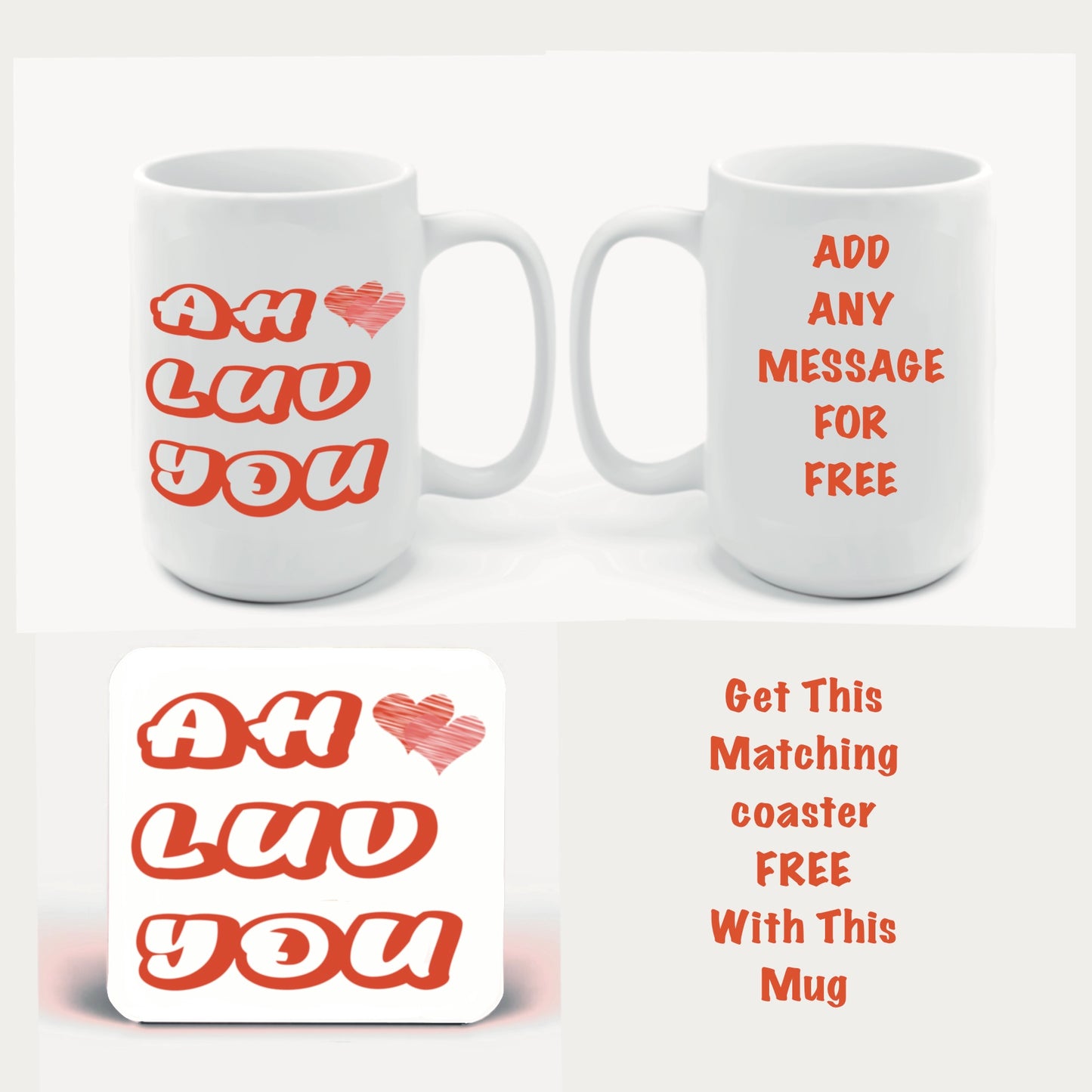 Valentines Mugs Get a FREE coaster