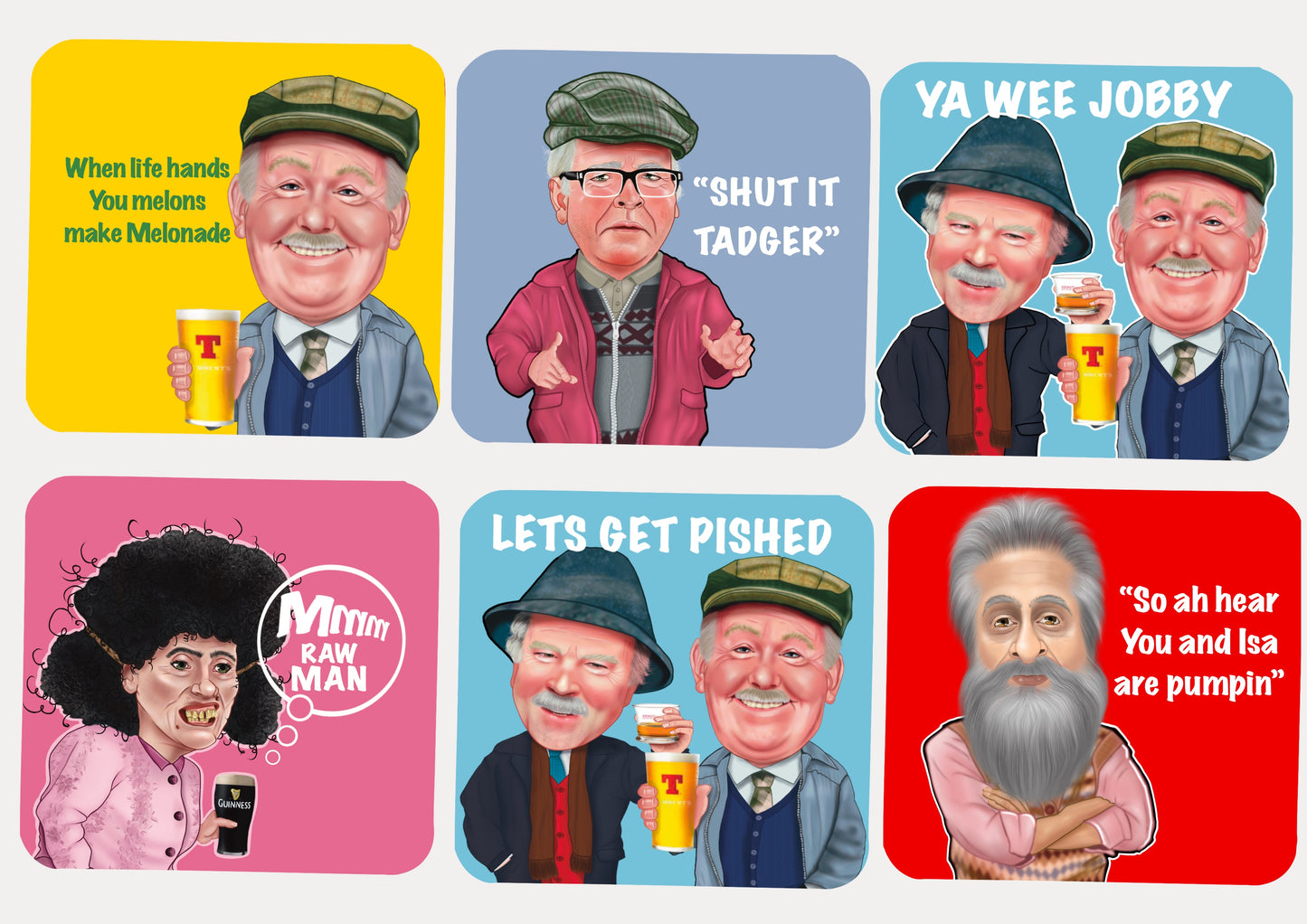 Coasters - Still Game - SET OF 6 COASTERS  - Auld Pals  special offer  £20.00!!