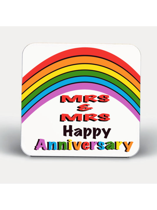 LGBT - Mrs and Mrs Happy Anniversary - Coasters