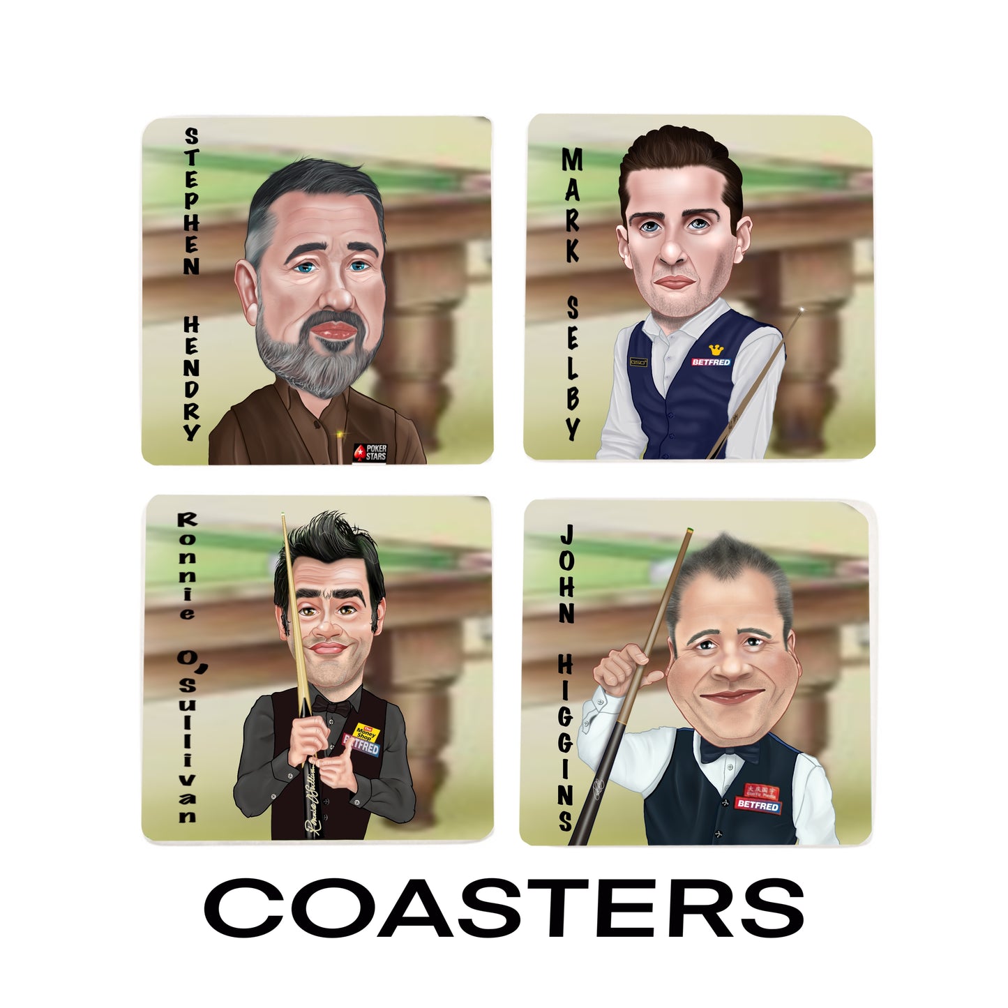 Snooker Coasters - Set of four players